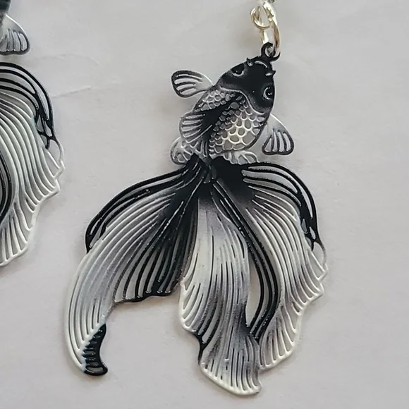 Hand Crafted Koi Fish Earrings - Picture 2 of 8